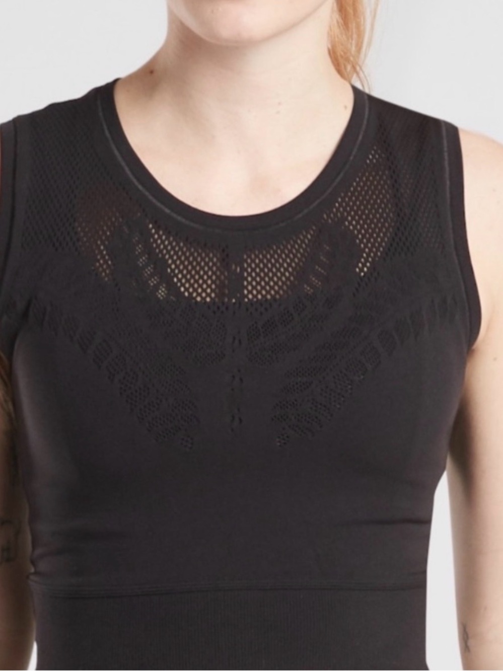Athleta Black Mesh Sleeveless Crop Top - Picture 4 of 6